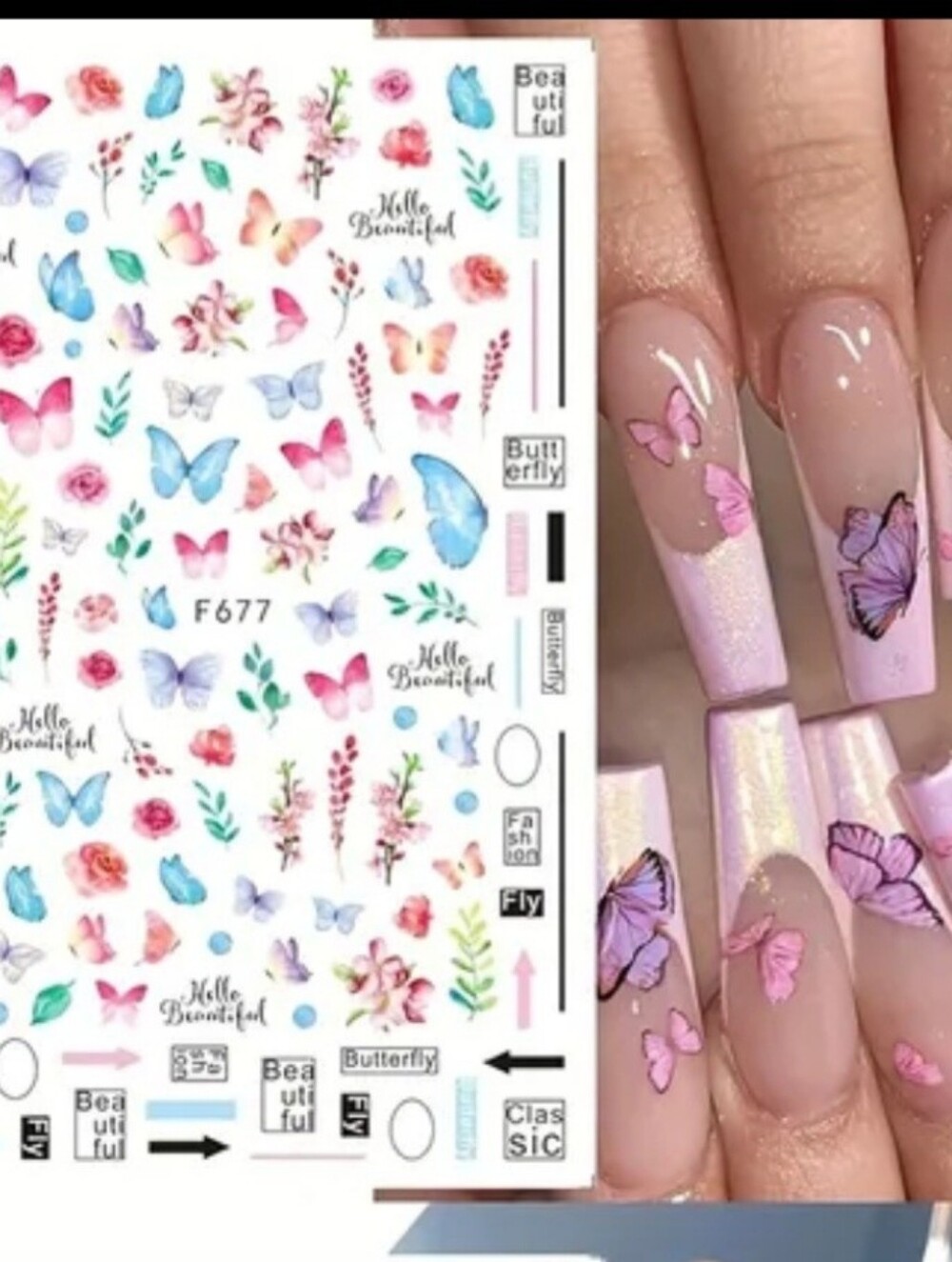 4 FOR $15  💕 Trendy Butterfly Nail Art Transfer Stickers Decals
